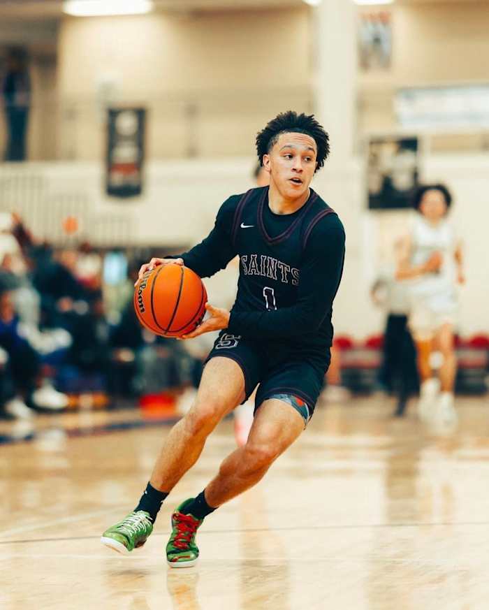 Class of 2025 guard Chance Mallory pictured playing for St. Anne's.